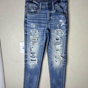 American Eagle Outfitters Blue Distressed Jeans